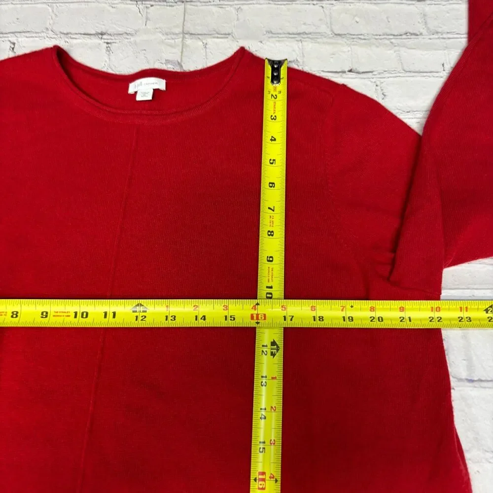 J Jill Women 100% Cashmere Sweater Size XL X-Large Petite Red C124 -17
